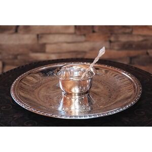 Silverplate Relish Serving Set with Bowl & Spoon | Romantic Vintage Entertaining